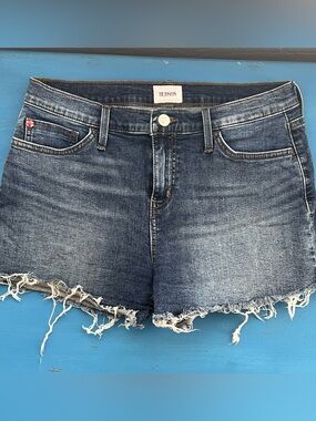 EUC Hudson Gracie Jeans Distressed Frayed Hem Cropped Denim Cutoffs
